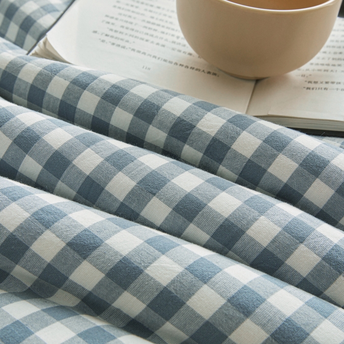 91家纺网 家纺一手货源 找家纺 爱屋及屋 2025新款无印风水洗棉棉花冬被被子被芯 蓝小格