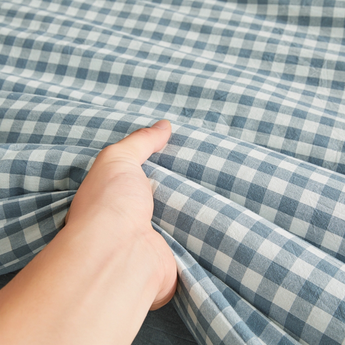 91家纺网 家纺一手货源 找家纺 爱屋及屋 2025新款无印风水洗棉棉花冬被被子被芯 蓝小格