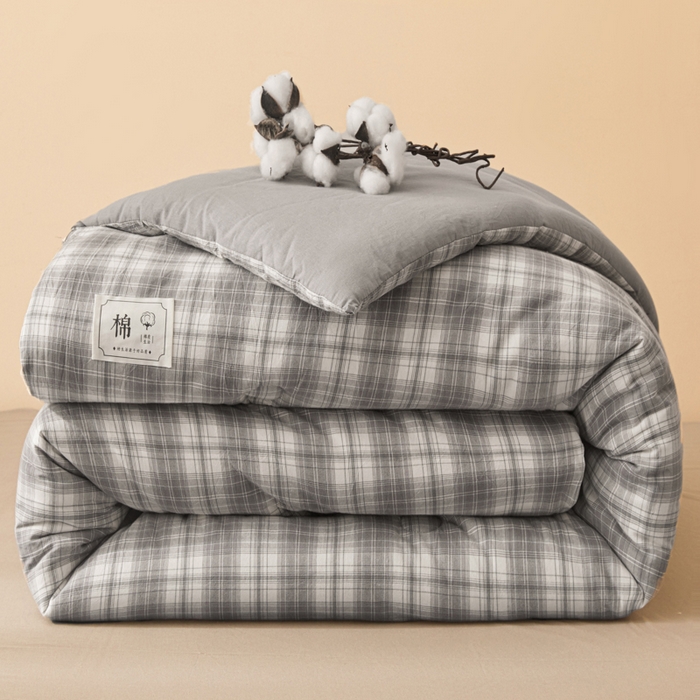 91家纺网 家纺一手货源 找家纺 爱屋及屋 2025新款无印风水洗棉棉花冬被被子被芯 光年灰