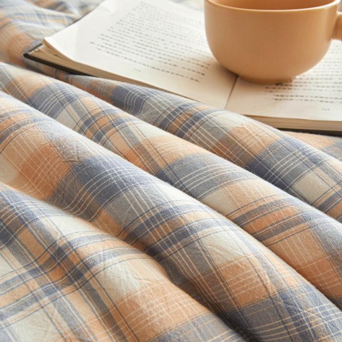 91家纺网 家纺一手货源 找家纺 爱屋及屋 2025新款无印风水洗棉棉花冬被被子被芯 雅致格