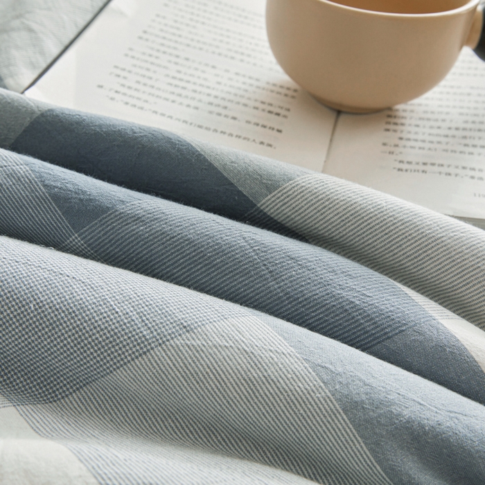 91家纺网 家纺一手货源 找家纺 爱屋及屋 2025新款无印风水洗棉棉花冬被被子被芯 蓝中格