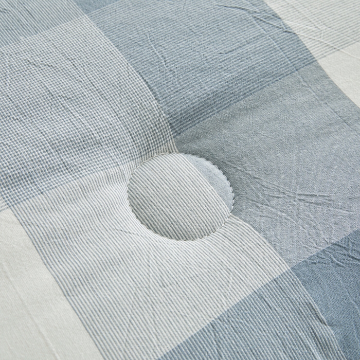 91家纺网 家纺一手货源 找家纺 爱屋及屋 2025新款无印风水洗棉棉花冬被被子被芯 蓝中格