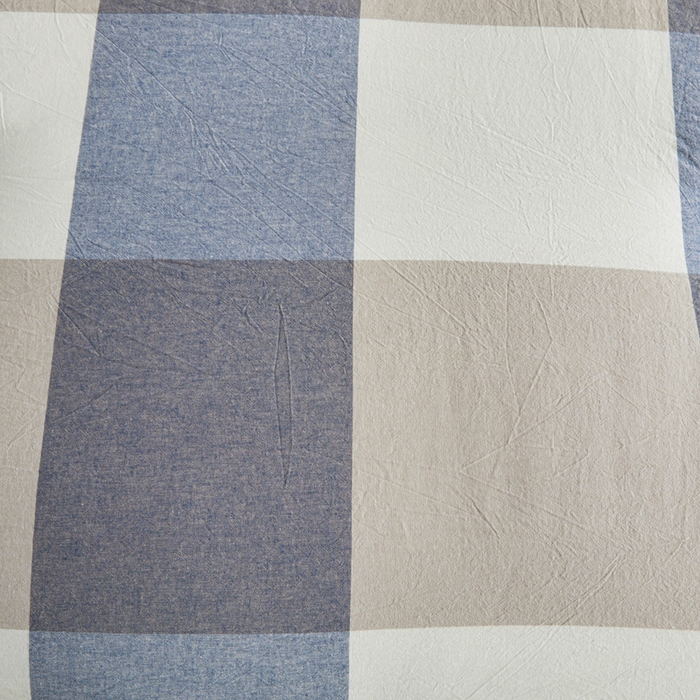 91家纺网 家纺一手货源 找家纺 爱屋及屋 2025新款无印风水洗棉棉花冬被被子被芯 蓝咖大格