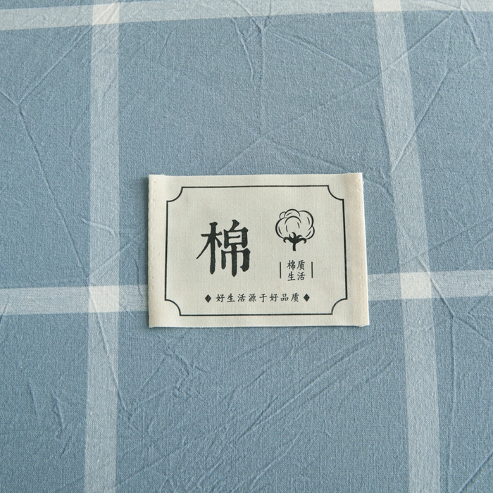 91家纺网 家纺一手货源 找家纺 爱屋及屋 2025新款无印风水洗棉棉花冬被被子被芯 海蓝大格