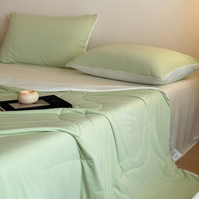 91家纺网 家纺一手货源 找家纺 佳汐蓝家纺 2025新款岛屿漫游凉感夏被 椰林绿