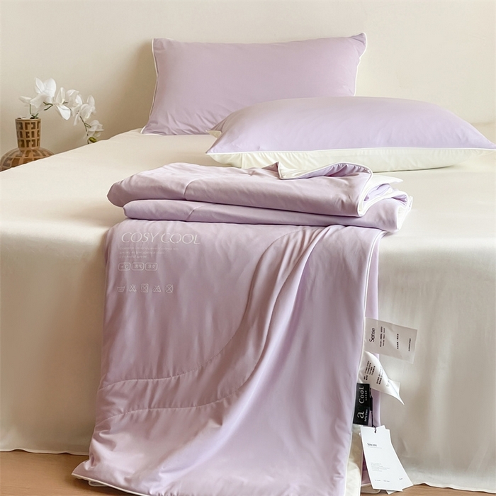 91家纺网 家纺一手货源 找家纺 佳汐蓝家纺 2025新款岛屿漫游凉感夏被 贝壳紫