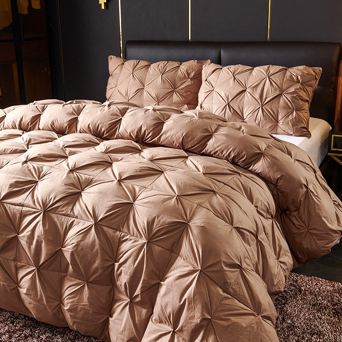 91家纺网 家纺一手货源 找家纺 全棉扭花羽毛被加厚保暖95白鹅绒被子秋冬春秋被冬被直播供货