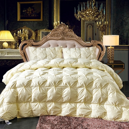 全棉扭花羽毛被加厚保暖95白鹅绒被子秋冬春秋被冬被直播供货