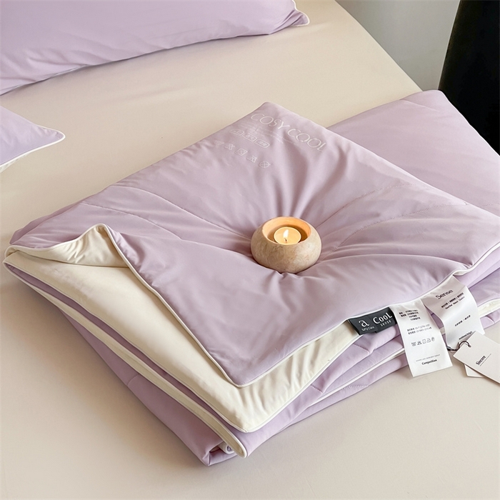 91家纺网 家纺一手货源 找家纺 佳汐蓝家纺 2025新款岛屿漫游凉感夏被 贝壳紫