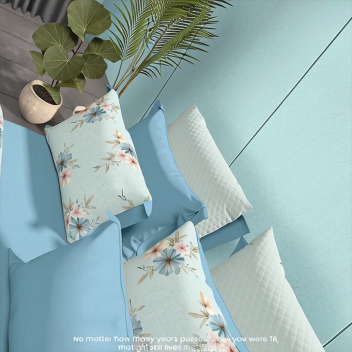 91家纺网 家纺一手货源 找家纺 纯色雨家纺 2025新款全棉斜纹跨境日韩欧美纯棉四件套数码印花南通家纺面料尺寸花型可定制 青釉花事