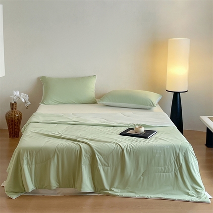 佳汐蓝家纺 2025新款岛屿漫游凉感夏被 椰林绿