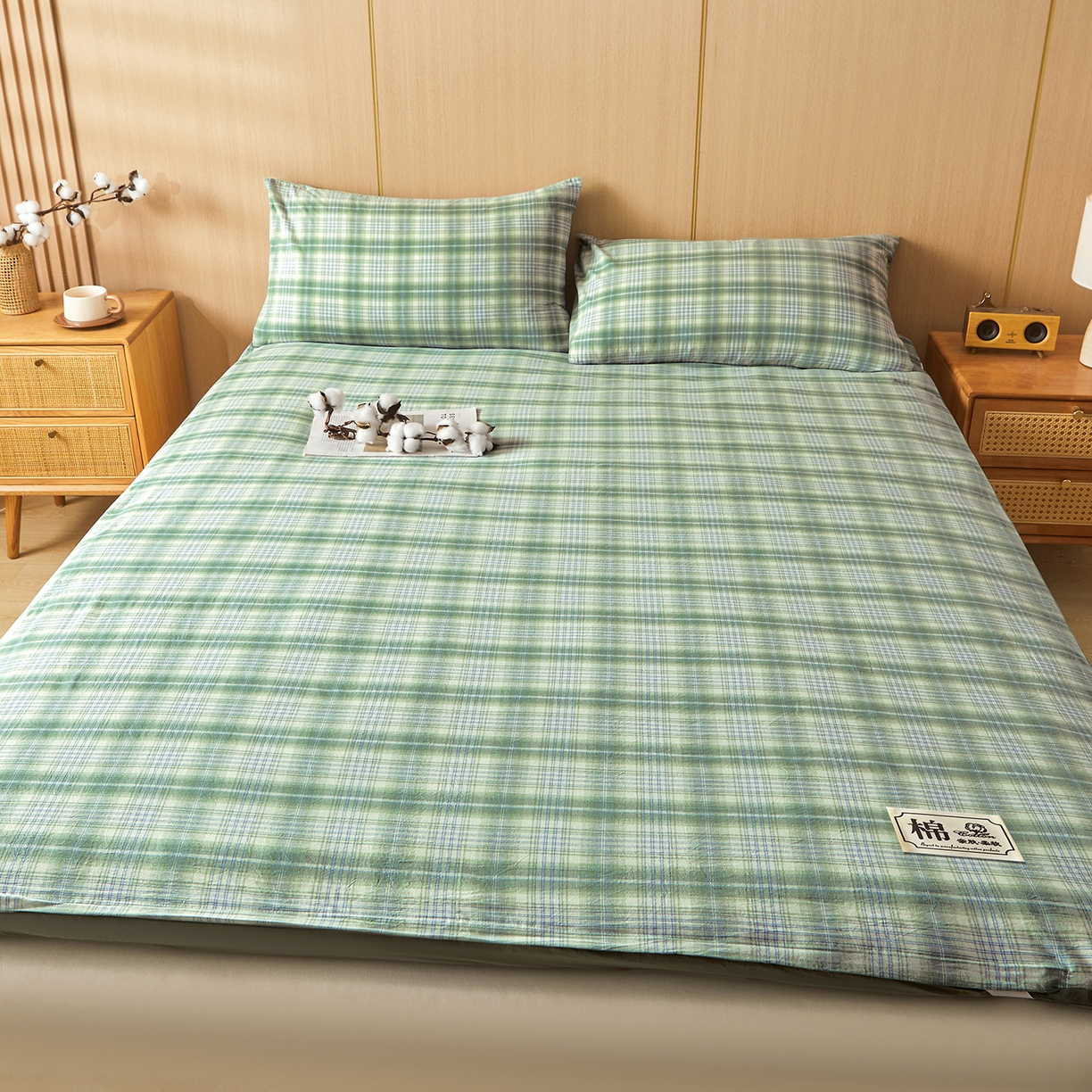 91家纺网 家纺一手货源 找家纺 晓时候 20252新款可拆洗新疆棉花床垫被褥子学生宿舍亲肤水洗棉棉花床垫-家用款 森林绿