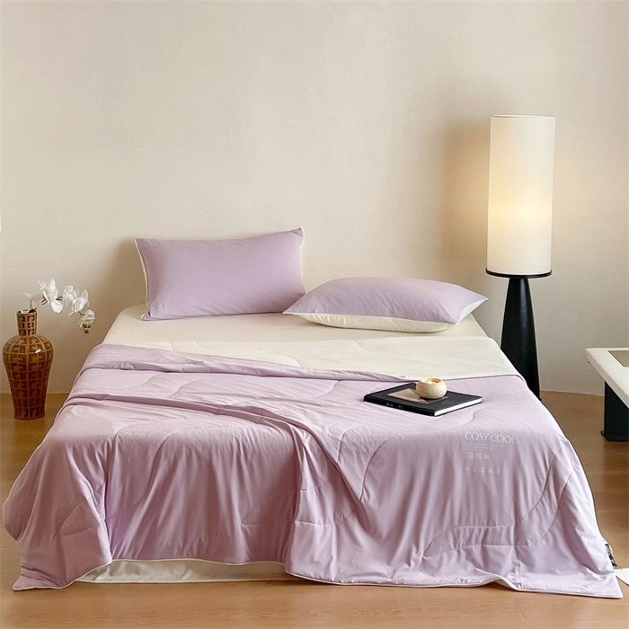 91家纺网 家纺一手货源 找家纺 佳汐蓝家纺 2025新款岛屿漫游凉感夏被 贝壳紫