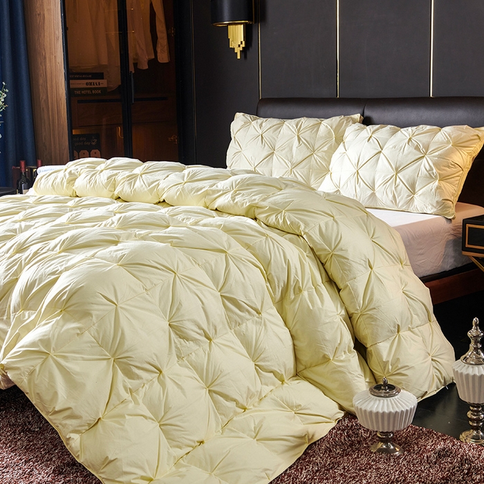 91家纺网 家纺一手货源 找家纺 全棉扭花羽毛被加厚保暖95白鹅绒被子秋冬春秋被冬被直播供货