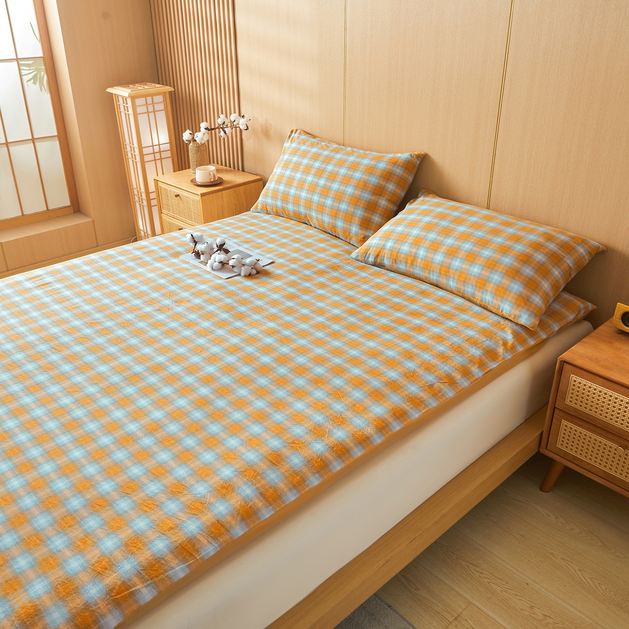 91家纺网 家纺一手货源 找家纺 晓时候 20252新款可拆洗新疆棉花床垫被褥子学生宿舍亲肤水洗棉棉花床垫-家用款 蜜桔格