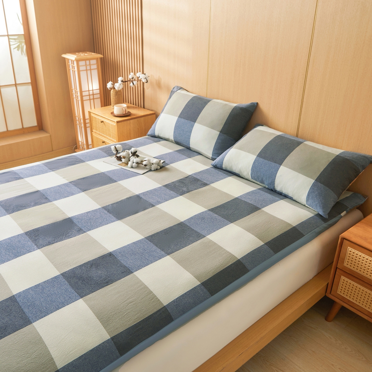 91家纺网 家纺一手货源 找家纺 晓时候 20252新款可拆洗新疆棉花床垫被褥子学生宿舍亲肤水洗棉棉花床垫-家用款 烟灰大格