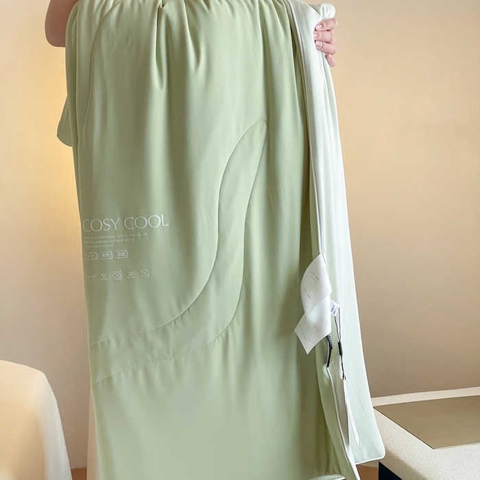 91家纺网 家纺一手货源 找家纺 佳汐蓝家纺 2025新款岛屿漫游凉感夏被 椰林绿