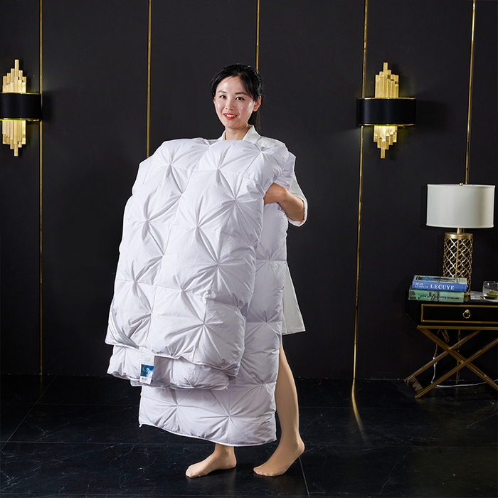 91家纺网 家纺一手货源 找家纺 （总）全棉扭花羽绒被加厚保暖95白鹅绒被子秋冬春秋被冬被直播供货