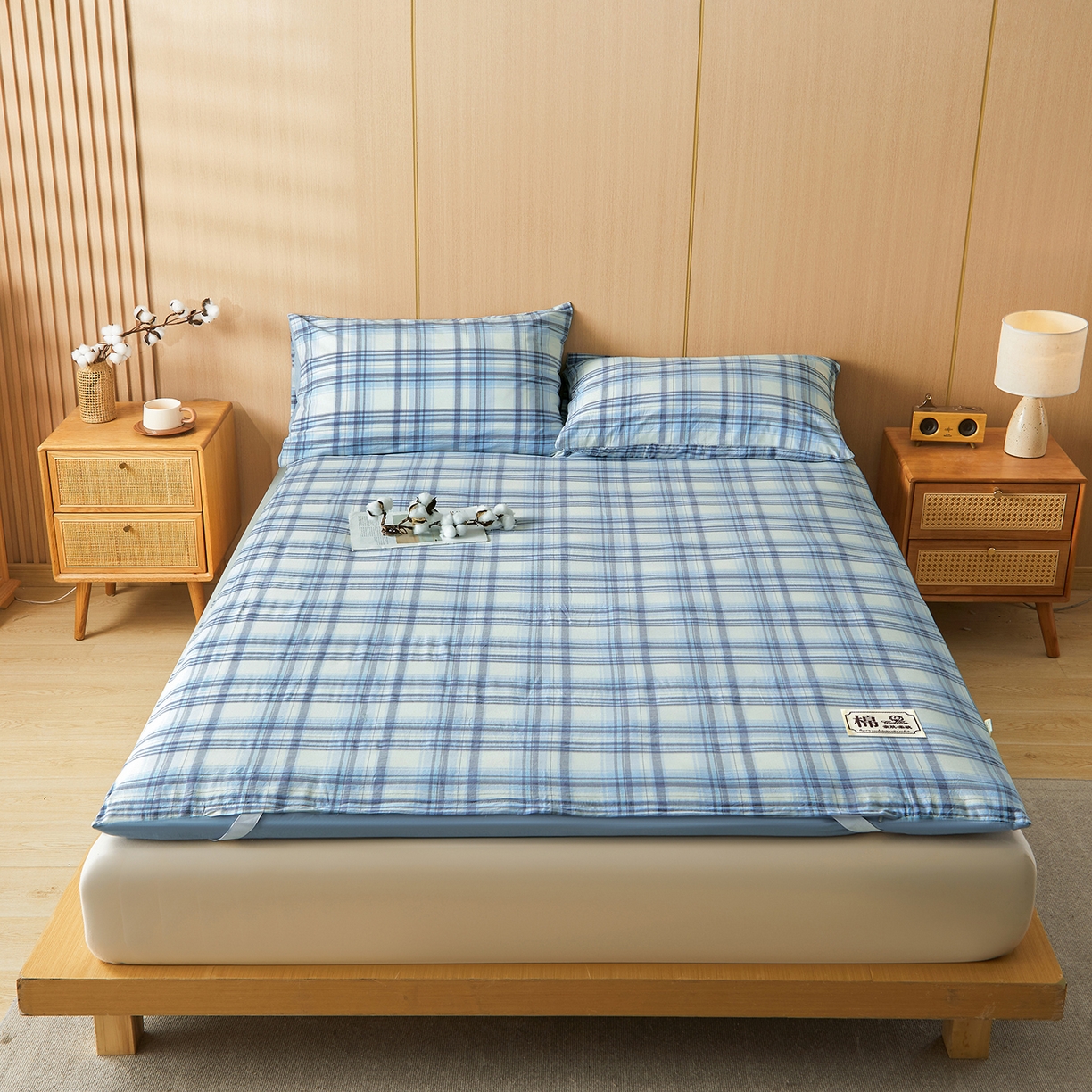 91家纺网 家纺一手货源 找家纺 晓时候 20252新款可拆洗新疆棉花床垫被褥子学生宿舍亲肤水洗棉棉花床垫-家用款 青春格