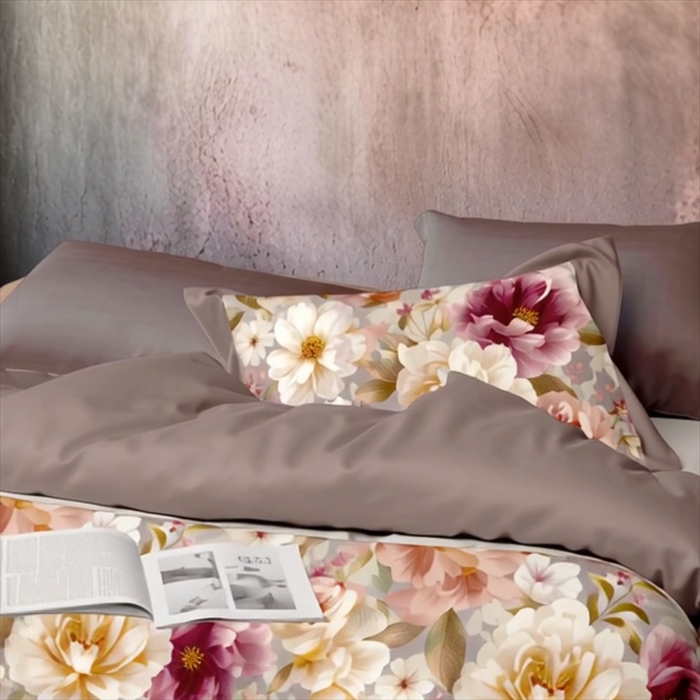 91家纺网 家纺一手货源 找家纺 纯色雨家纺 2025新款全棉斜纹跨境日韩欧美纯棉四件套数码印花南通家纺面料尺寸花型可定制 繁华静逸