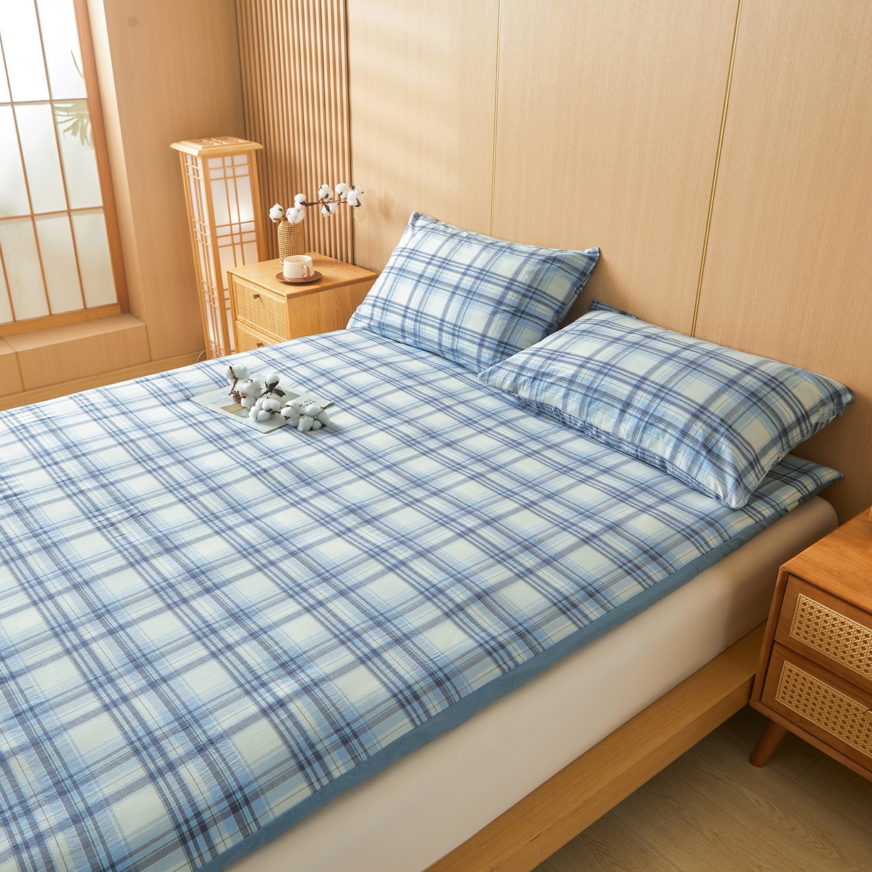 91家纺网 家纺一手货源 找家纺 晓时候 20252新款可拆洗新疆棉花床垫被褥子学生宿舍亲肤水洗棉棉花床垫-家用款 青春格