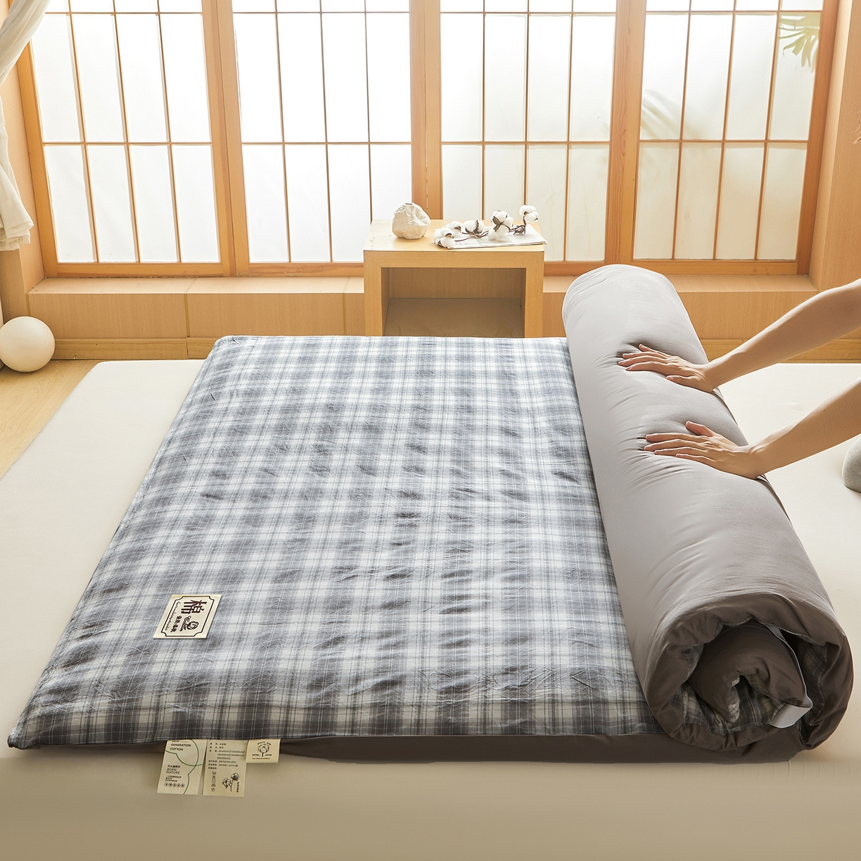 91家纺网 家纺一手货源 找家纺 （总）晓时候 20252新款可拆洗新疆棉花床垫被褥子学生宿舍亲肤水洗棉棉花床垫-家用款