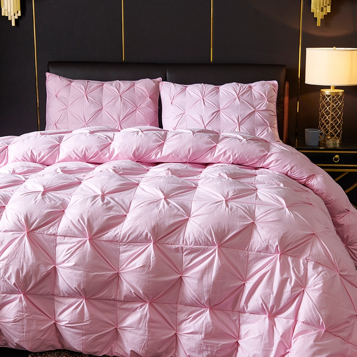 91家纺网 家纺一手货源 找家纺 全棉扭花羽毛被加厚保暖95白鹅绒被子秋冬春秋被冬被直播供货