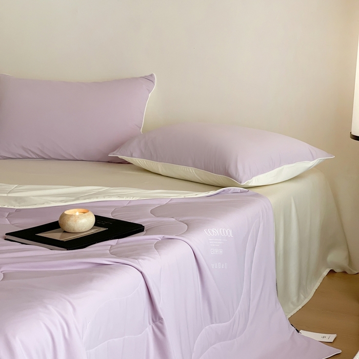 91家纺网 家纺一手货源 找家纺 佳汐蓝家纺 2025新款岛屿漫游凉感夏被 贝壳紫