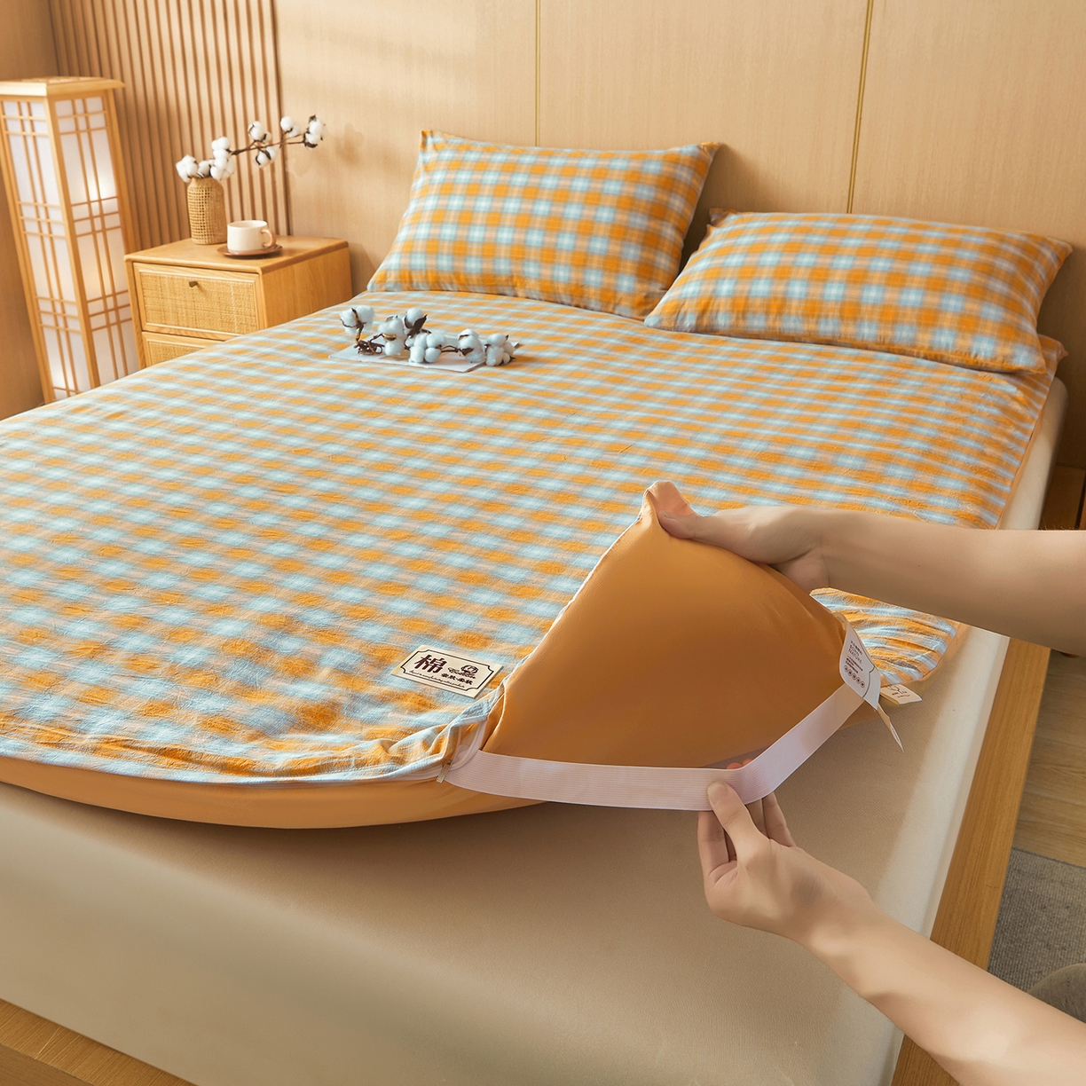 91家纺网 家纺一手货源 找家纺 晓时候 20252新款可拆洗新疆棉花床垫被褥子学生宿舍亲肤水洗棉棉花床垫-家用款 蜜桔格