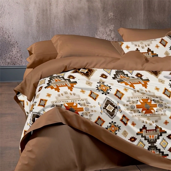 91家纺网 家纺一手货源 找家纺 纯色雨家纺 2025新款全棉斜纹跨境日韩欧美纯棉四件套数码印花南通家纺面料尺寸花型可定制 幻曲