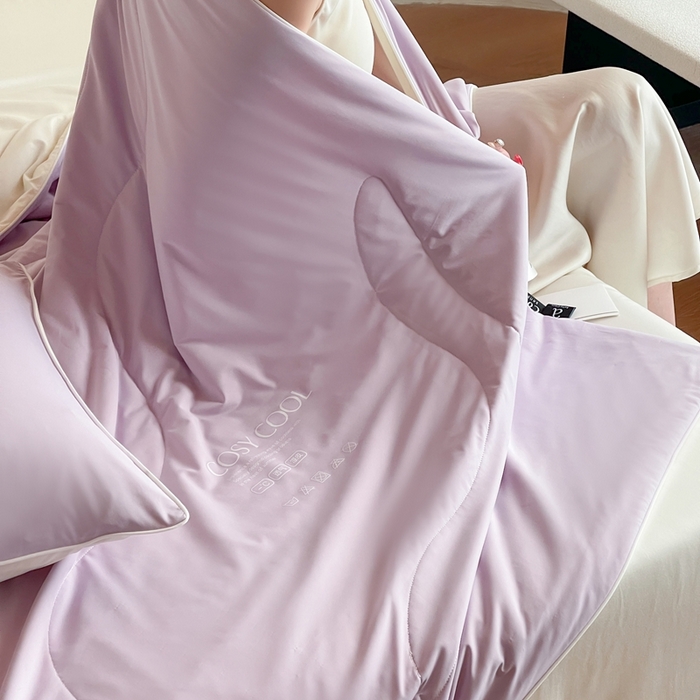 91家纺网 家纺一手货源 找家纺 佳汐蓝家纺 2025新款岛屿漫游凉感夏被 贝壳紫