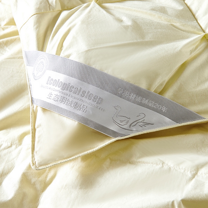 91家纺网 家纺一手货源 找家纺 全棉扭花羽毛被加厚保暖95白鹅绒被子秋冬春秋被冬被直播供货