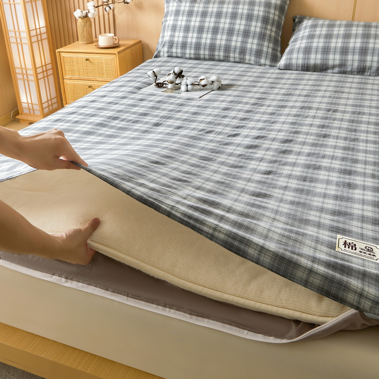 91家纺网 家纺一手货源 找家纺 （总）晓时候 20252新款可拆洗新疆棉花床垫被褥子学生宿舍亲肤水洗棉棉花床垫-家用款