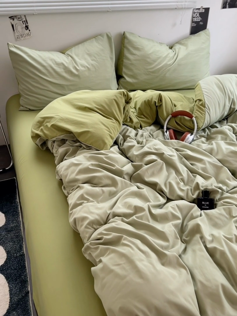 91家纺网 家纺一手货源 找家纺 思诺羽床笠 2025新款水洗棉四件套 抹茶奶盖