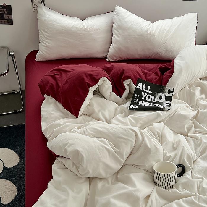 91家纺网 家纺一手货源 找家纺 思诺羽床笠 2025新款水洗棉四件套 树莓奶白