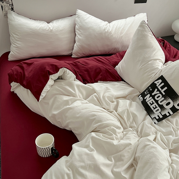 91家纺网 家纺一手货源 找家纺 思诺羽床笠 2025新款水洗棉四件套 树莓奶白