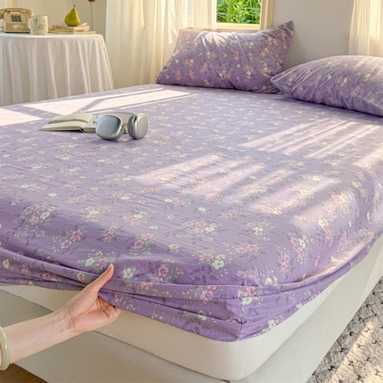 91家纺网 家纺一手货源 找家纺 （总）多品家纺 2025新款超柔云感双层纱水洗棉单品床笠