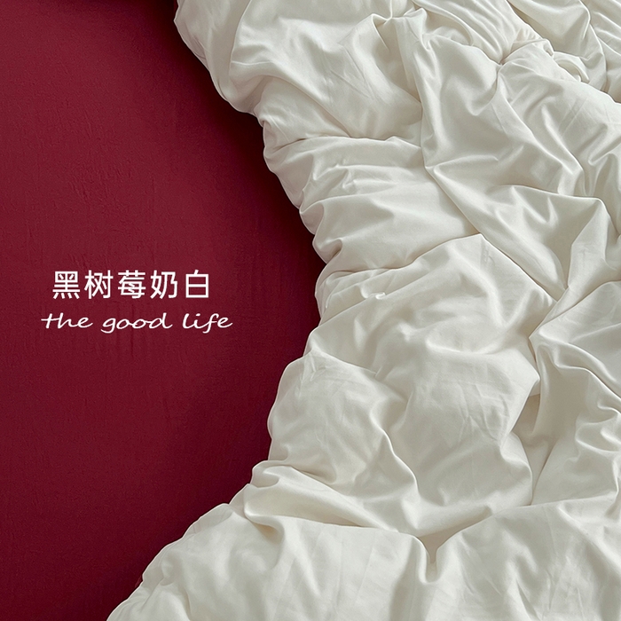 91家纺网 家纺一手货源 找家纺 思诺羽床笠 2025新款水洗棉四件套 树莓奶白