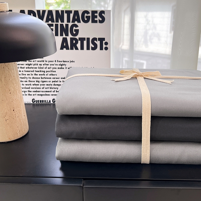 91家纺网 家纺一手货源 找家纺 思诺羽床笠 2025新款水洗棉四件套 雾霾灰