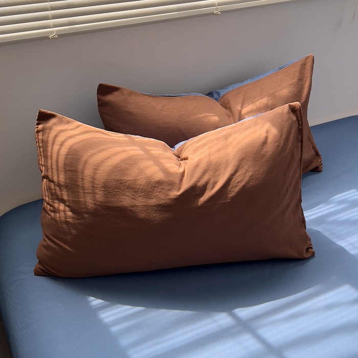 91家纺网 家纺一手货源 找家纺 思诺羽床笠 2025新款水洗棉四件套 克莱因蓝