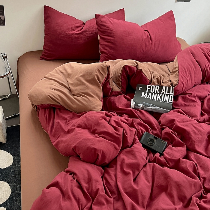 91家纺网 家纺一手货源 找家纺 思诺羽床笠 2025新款水洗棉四件套 莓莓巧芯