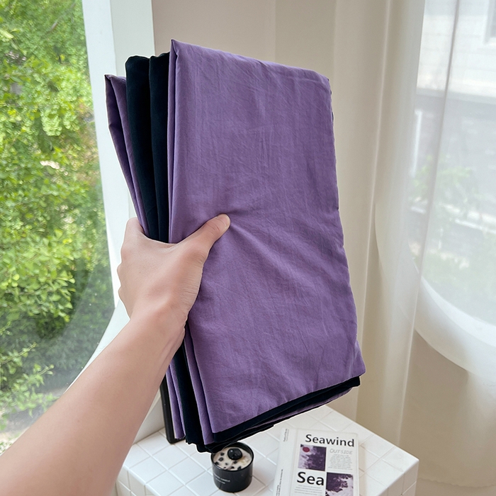 91家纺网 家纺一手货源 找家纺 思诺羽床笠 2025新款水洗棉四件套 深夜紫