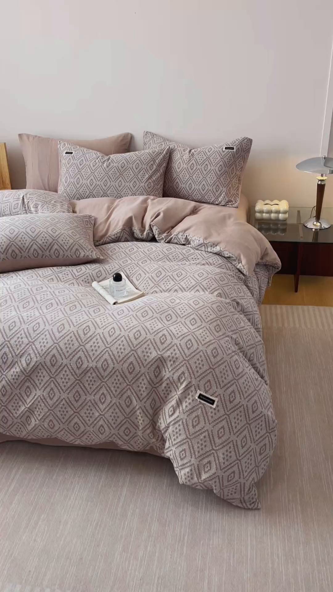 91家纺网 家纺一手货源 找家纺 （总）艾莱家纺 2025新款棉麻风色织提花水洗棉全棉纯棉四件套-梦享