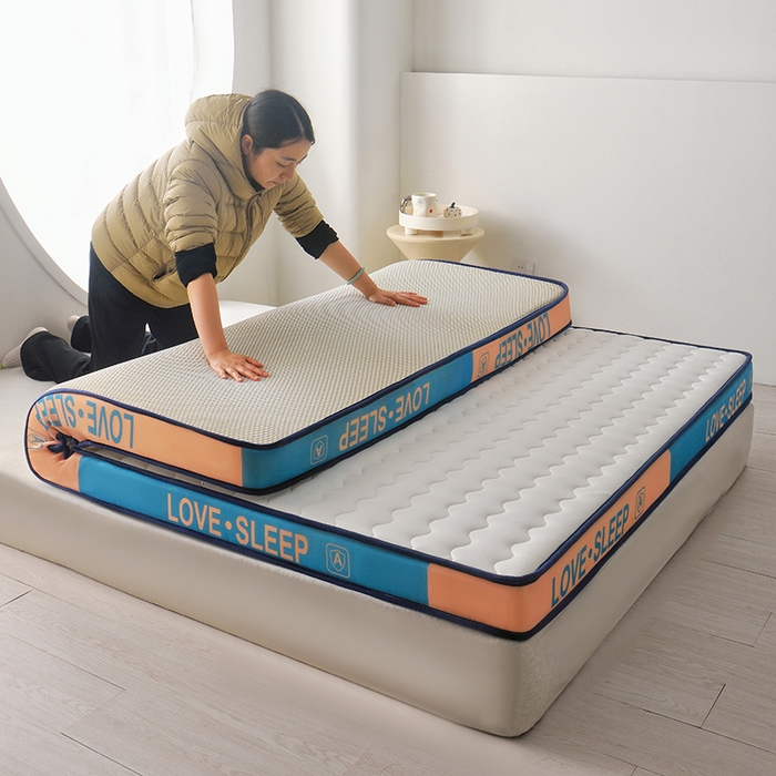 91家纺网 家纺一手货源 找家纺 苏赫床垫 2025新款牛奶丝乳胶床垫立体款床垫 白色-波纹