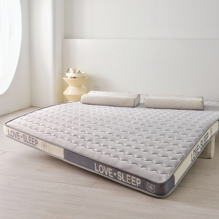 91家纺网 家纺一手货源 找家纺 苏赫床垫 2025新款牛奶丝乳胶床垫立体款床垫 灰色波纹