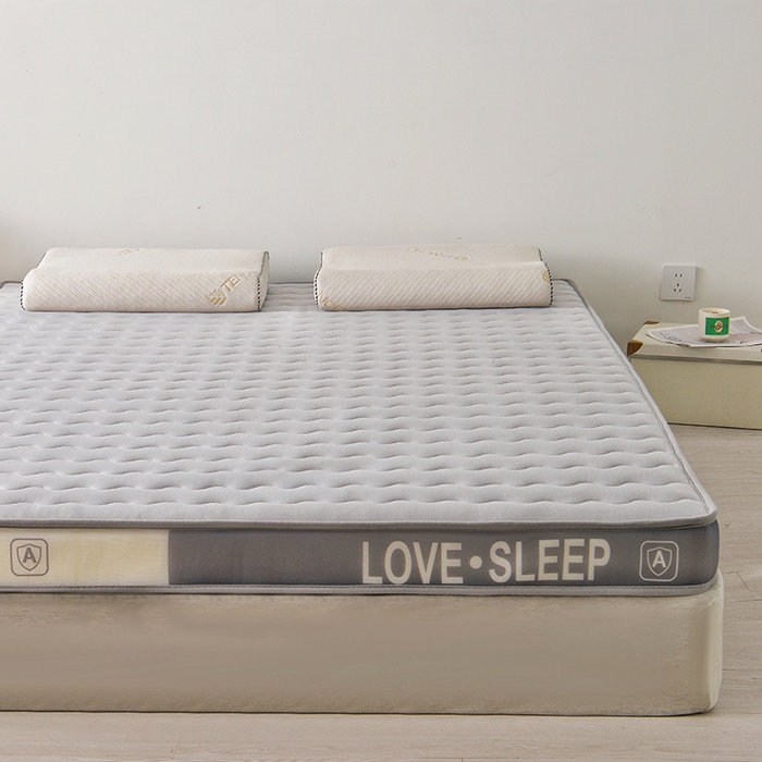 91家纺网 家纺一手货源 找家纺 苏赫床垫 2025新款牛奶丝乳胶床垫立体款床垫 灰色波纹