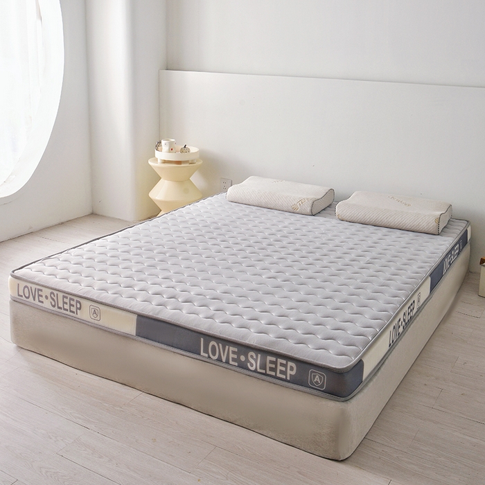 91家纺网 家纺一手货源 找家纺 苏赫床垫 2025新款牛奶丝乳胶床垫立体款床垫 灰色波纹