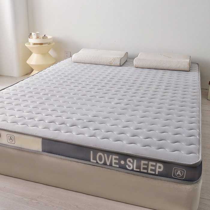 91家纺网 家纺一手货源 找家纺 苏赫床垫 2025新款牛奶丝乳胶床垫立体款床垫 灰色波纹