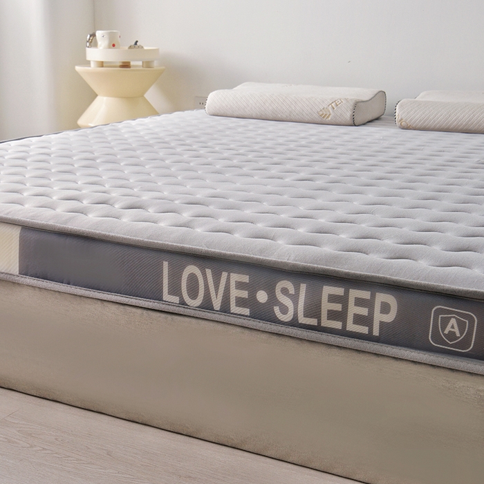 91家纺网 家纺一手货源 找家纺 苏赫床垫 2025新款牛奶丝乳胶床垫立体款床垫 灰色波纹