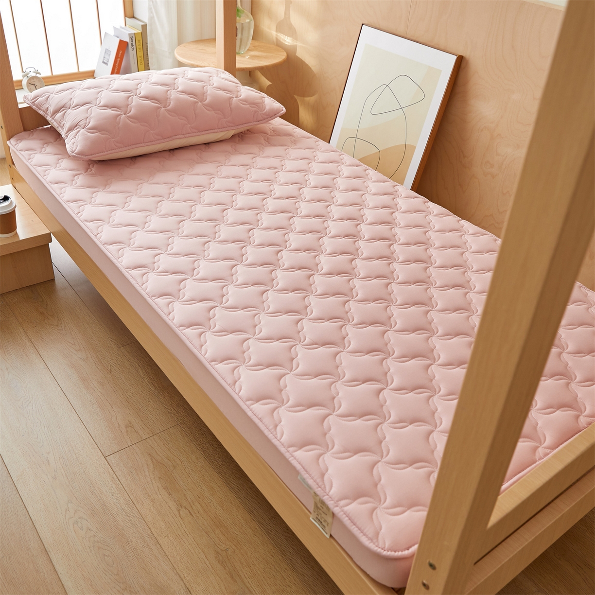 91家纺网 家纺一手货源 找家纺 （总）多谷家纺 2025新款学生全棉纯棉色织水洗棉大豆床笠单床笠